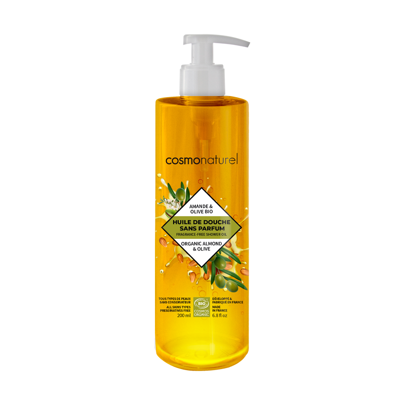 Huile de Douche Sans Parfum Amande & Olive BIO Cosmo Naturel